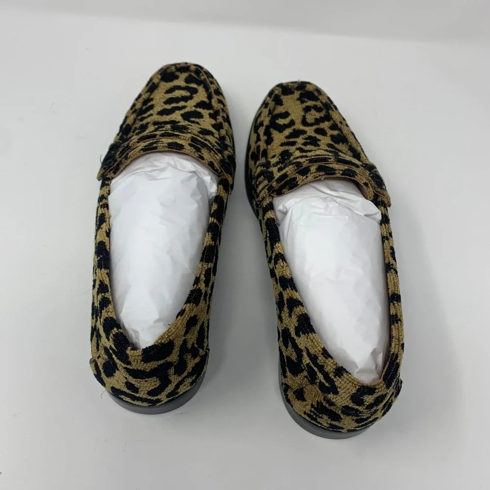 Re/Done 264-17W9LFR 90s Loafers Shoes‎ Women's 39 Leopard Tapestry Slip-on S0470
